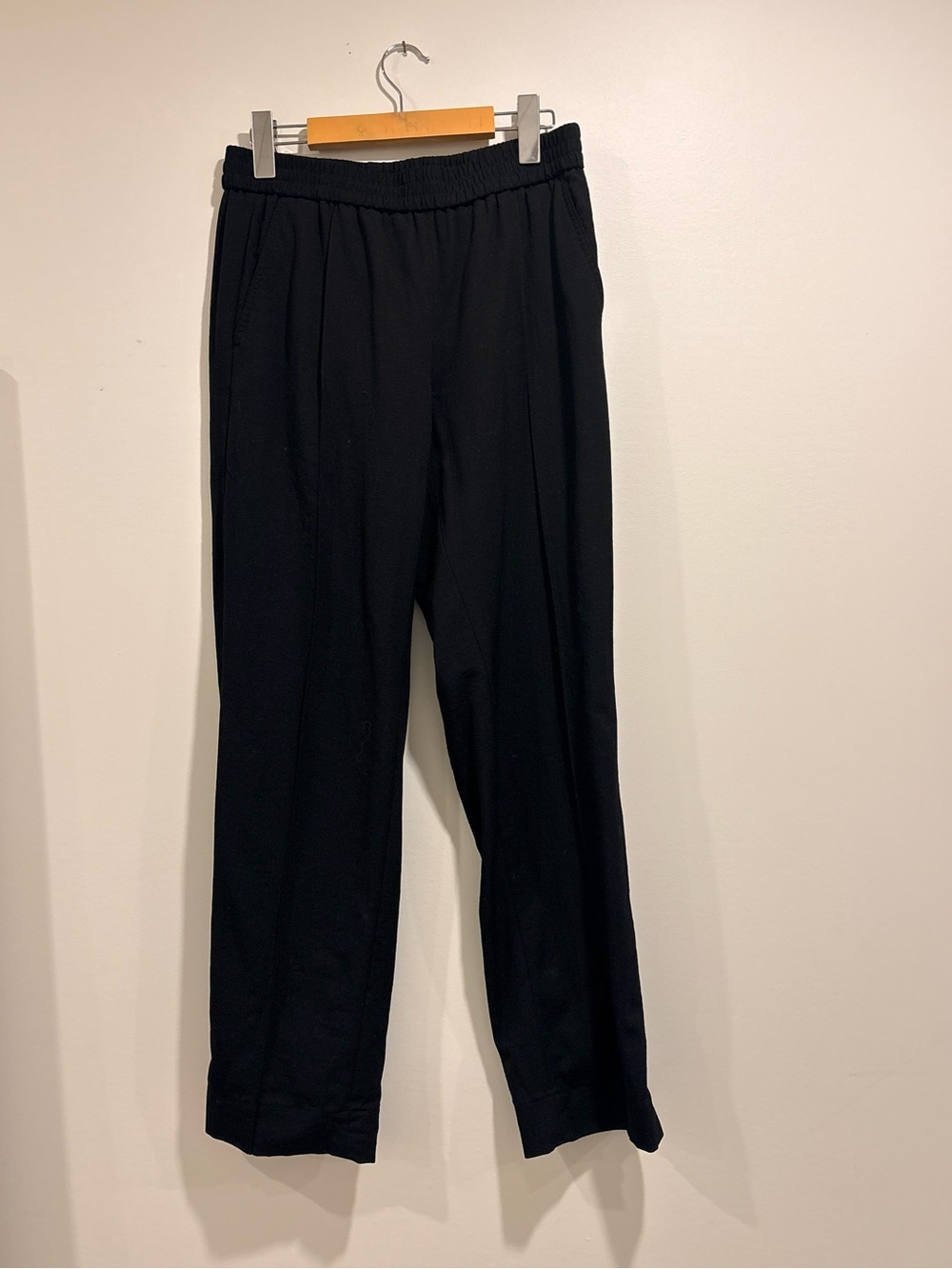 ELASTICATED WOOL STRAIGHT LEG PANTS - Picture 3 of 7